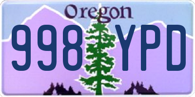 OR license plate 998YPD