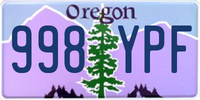 OR license plate 998YPF