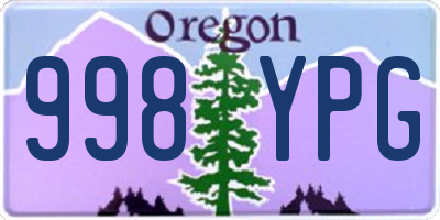 OR license plate 998YPG