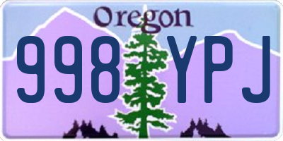 OR license plate 998YPJ