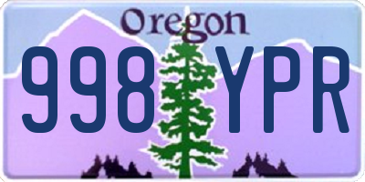 OR license plate 998YPR