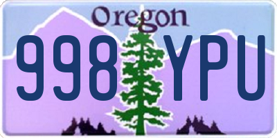 OR license plate 998YPU