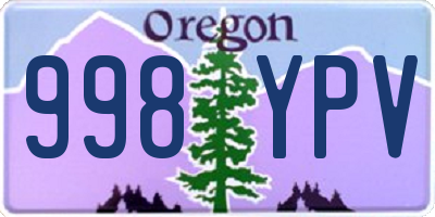 OR license plate 998YPV