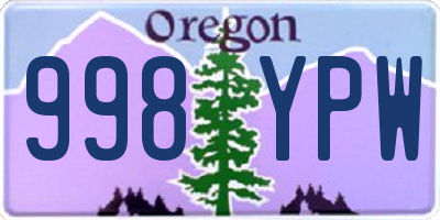 OR license plate 998YPW