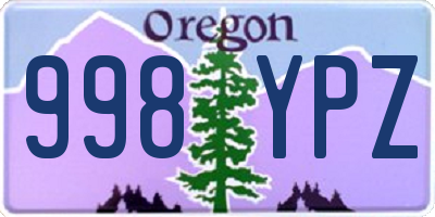 OR license plate 998YPZ