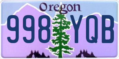 OR license plate 998YQB