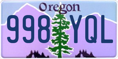 OR license plate 998YQL