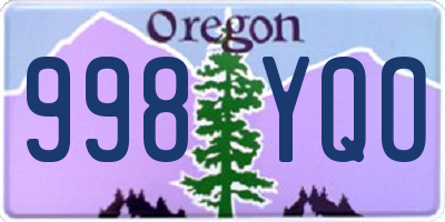 OR license plate 998YQO