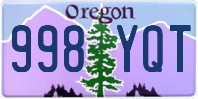 OR license plate 998YQT