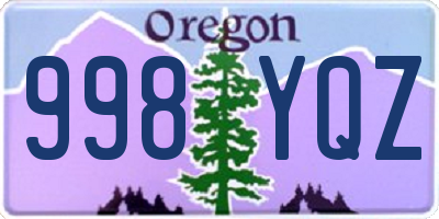 OR license plate 998YQZ