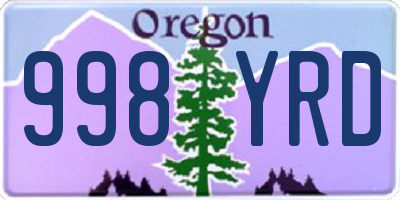 OR license plate 998YRD