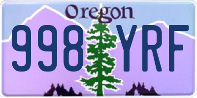 OR license plate 998YRF