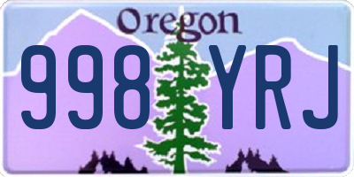 OR license plate 998YRJ