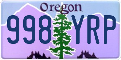 OR license plate 998YRP