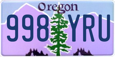 OR license plate 998YRU