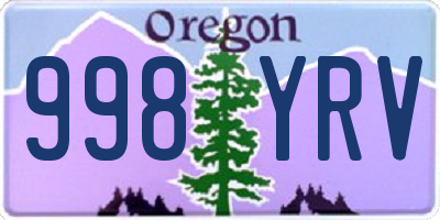 OR license plate 998YRV