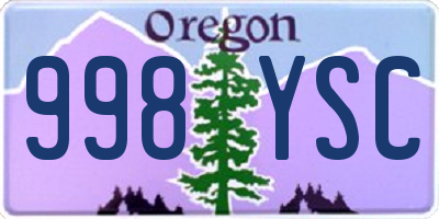 OR license plate 998YSC