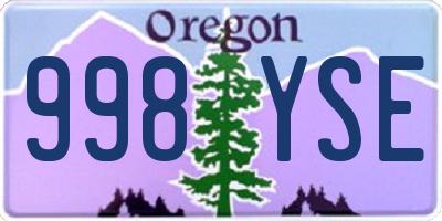 OR license plate 998YSE