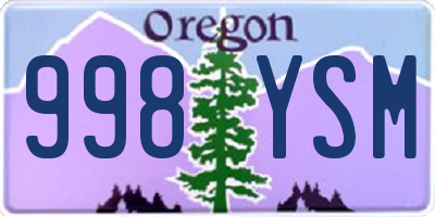 OR license plate 998YSM