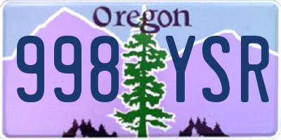 OR license plate 998YSR