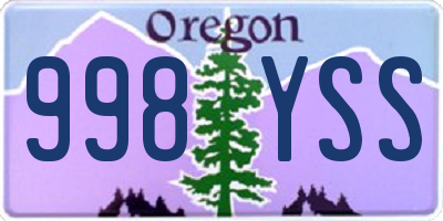 OR license plate 998YSS