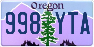 OR license plate 998YTA