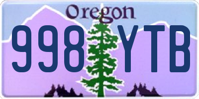 OR license plate 998YTB