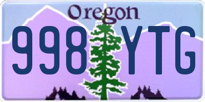 OR license plate 998YTG