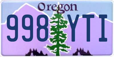 OR license plate 998YTI