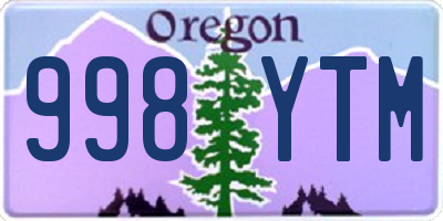 OR license plate 998YTM