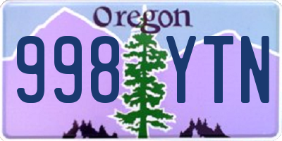 OR license plate 998YTN