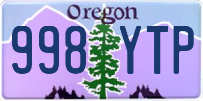 OR license plate 998YTP