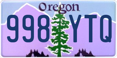 OR license plate 998YTQ