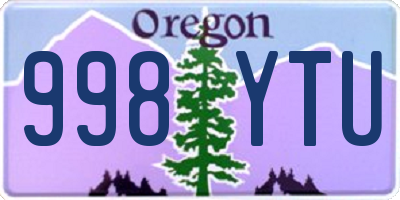 OR license plate 998YTU