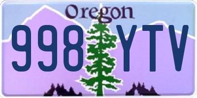 OR license plate 998YTV