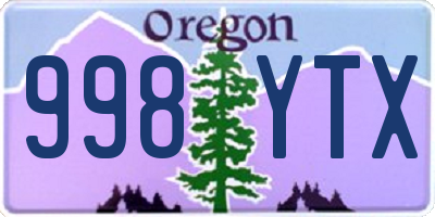 OR license plate 998YTX