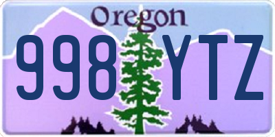 OR license plate 998YTZ