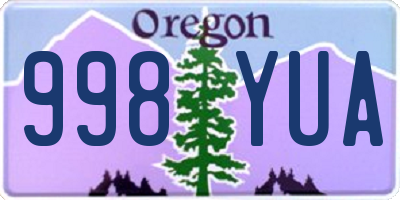 OR license plate 998YUA