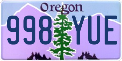 OR license plate 998YUE