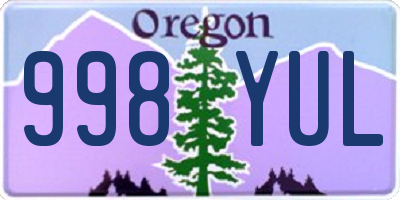 OR license plate 998YUL