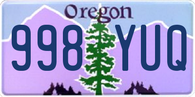 OR license plate 998YUQ