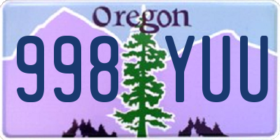 OR license plate 998YUU