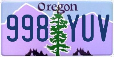 OR license plate 998YUV