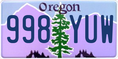 OR license plate 998YUW