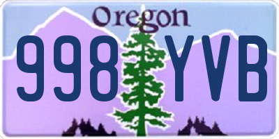 OR license plate 998YVB