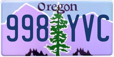 OR license plate 998YVC