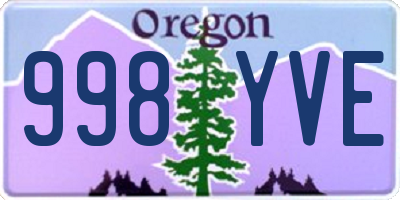 OR license plate 998YVE