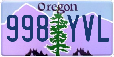 OR license plate 998YVL