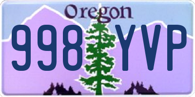OR license plate 998YVP