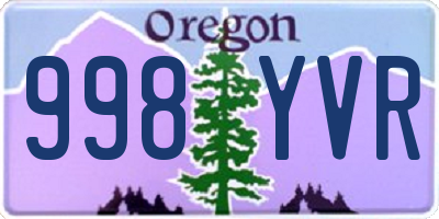 OR license plate 998YVR